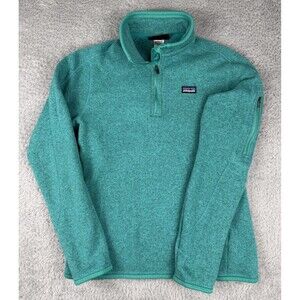 Patagonia Better Sweater Teal Green 1/4 Zip Pullover Fleece Women Medium
